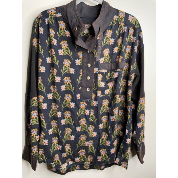 Free People Summer of Surf Pullover Button Henley Top Long Sleeve Size M NEW - Picture 5 of 10